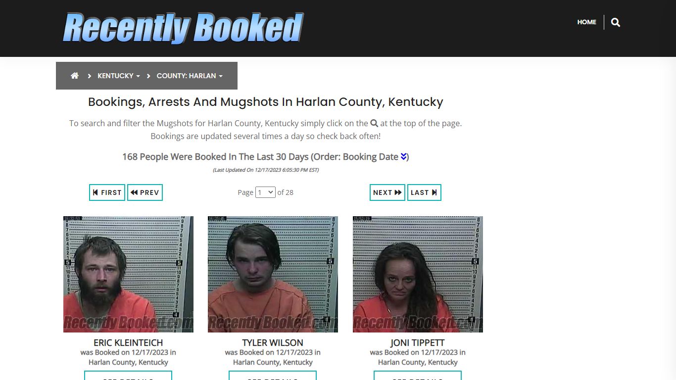 Recent bookings, Arrests, Mugshots in Harlan County, Kentucky