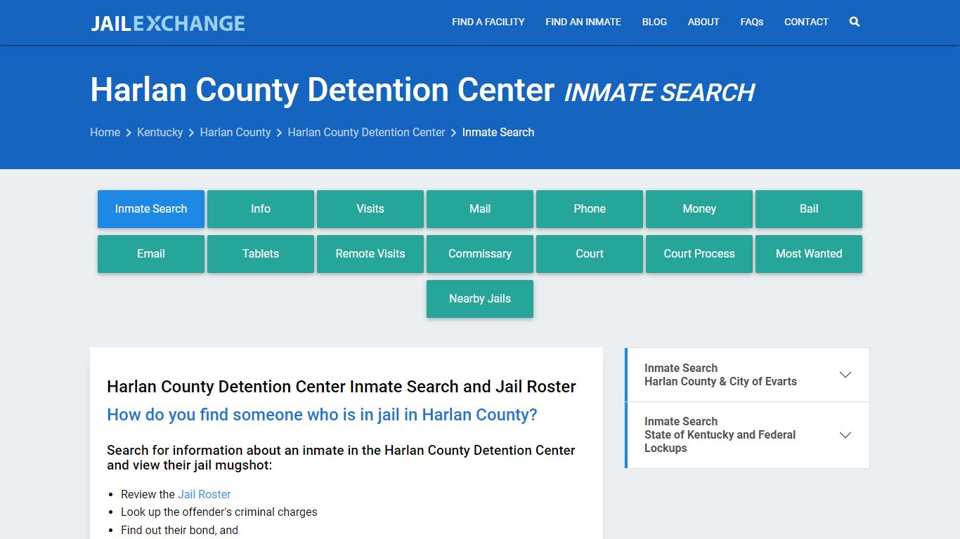 Harlan County Detention Center Inmate Search - Jail Exchange